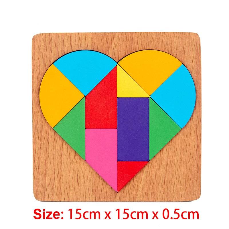 أحجية الصور المقطوعة الهندسية الخشبية من مونتيسوري - لعبة تعليمية ممتعة - ToylandEU