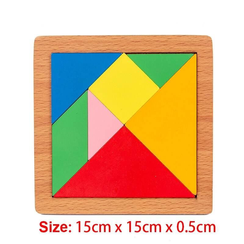 Montessori Wooden Geometric Jigsaw Puzzle - Fun Educational Toy - ToylandEU