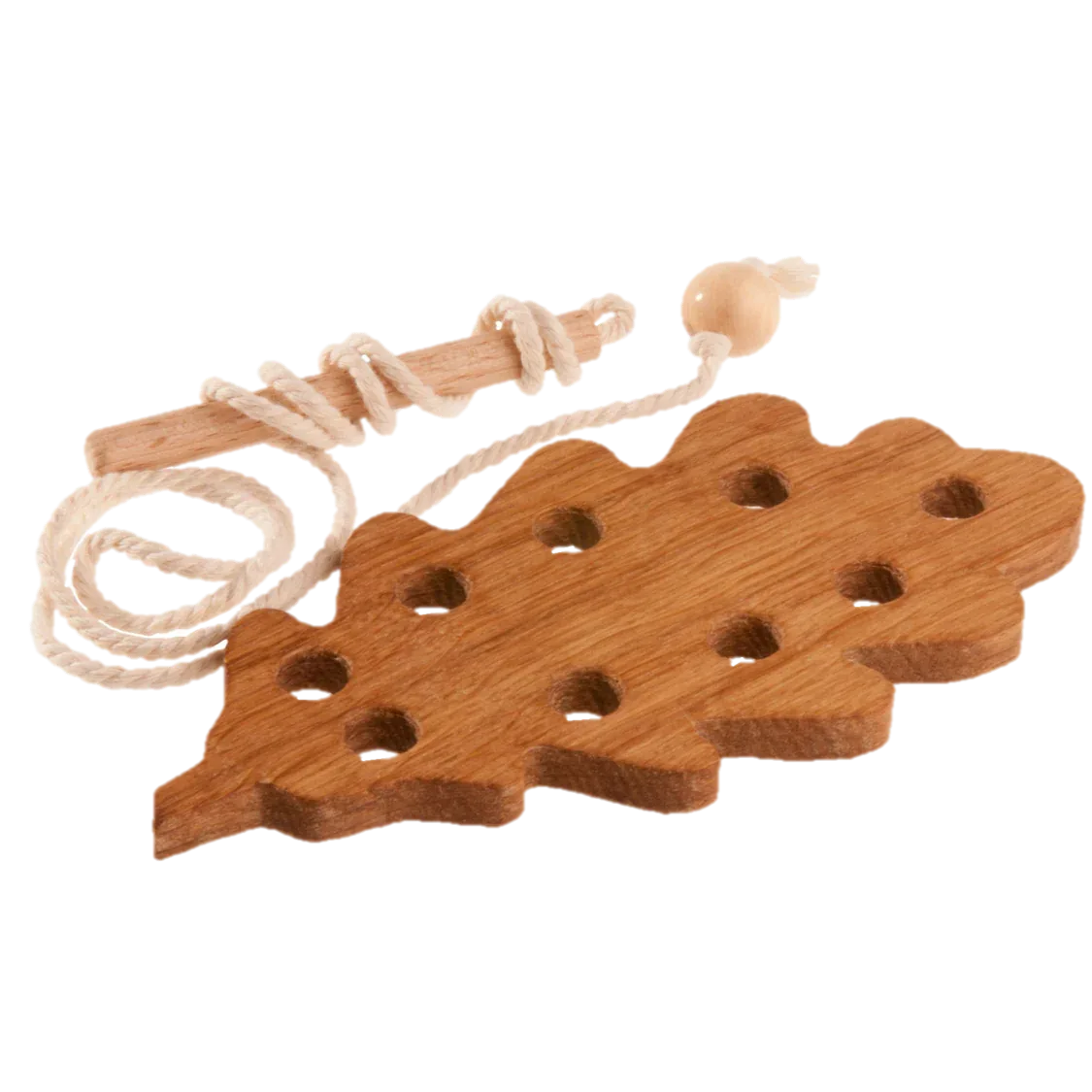 Montessori Wooden Lacing Toy Leaf Set For Fine Motor - ToylandEU