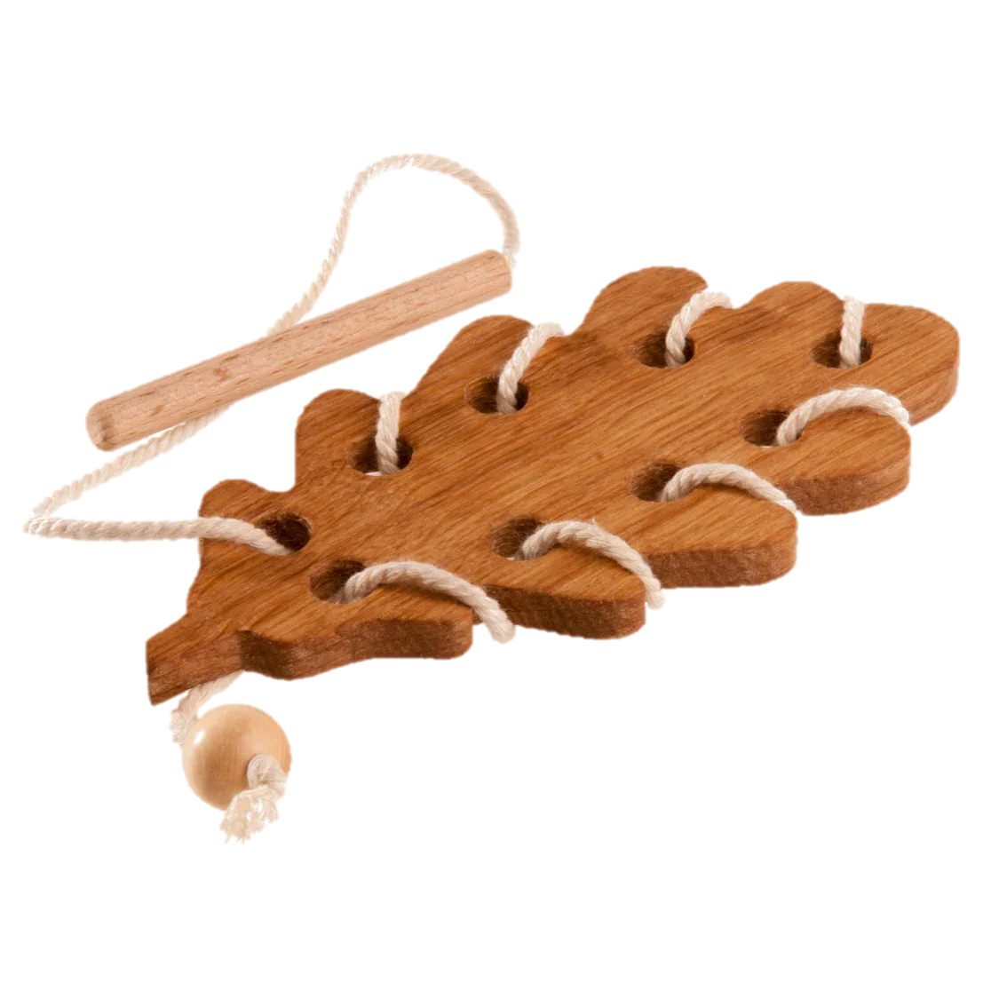 Montessori Wooden Lacing Toy Leaf Set For Fine Motor - ToylandEU