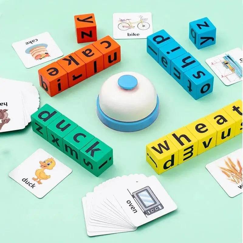 Children's English Card Montessori Wooden Letter Building Blocks Parent-Child Interaction Spelling Battle Desktop Games - ToylandEU