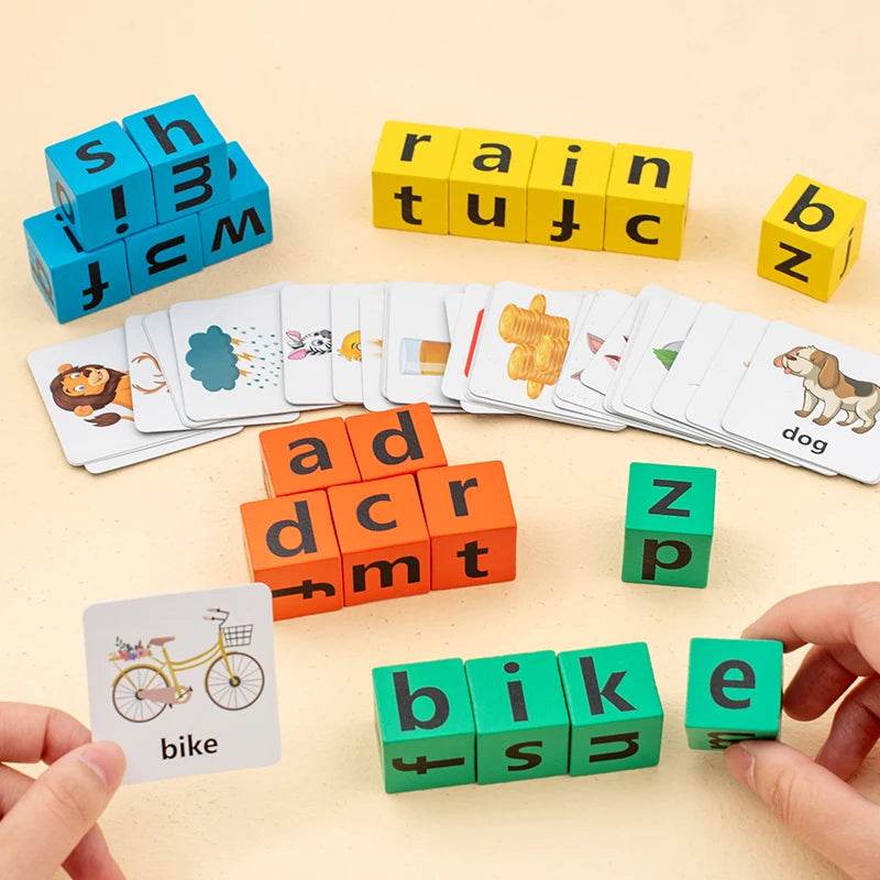 Children's English Card Montessori Wooden Letter Building Blocks Parent-Child Interaction Spelling Battle Desktop Games - ToylandEU
