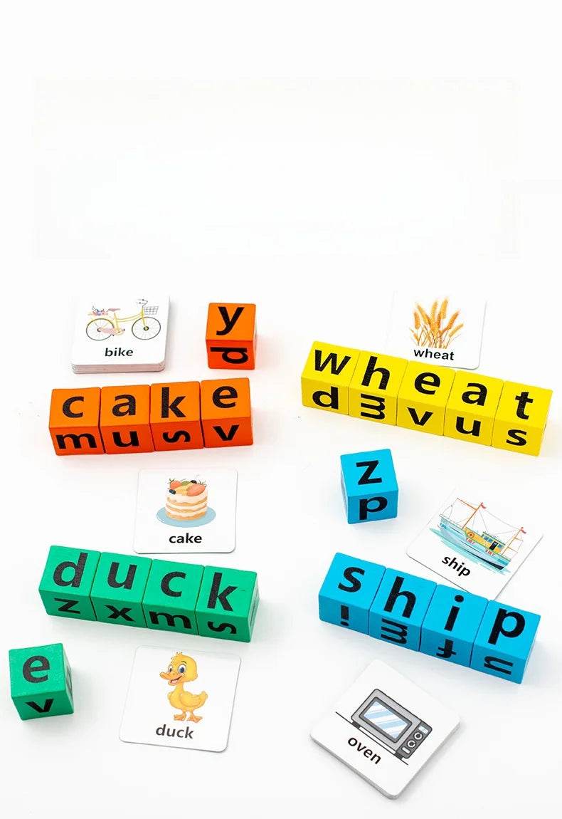 Children's English Card Montessori Wooden Letter Building Blocks Parent-Child Interaction Spelling Battle Desktop Games - ToylandEU