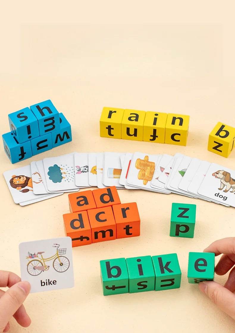 Children's English Card Montessori Wooden Letter Building Blocks Parent-Child Interaction Spelling Battle Desktop Games - ToylandEU