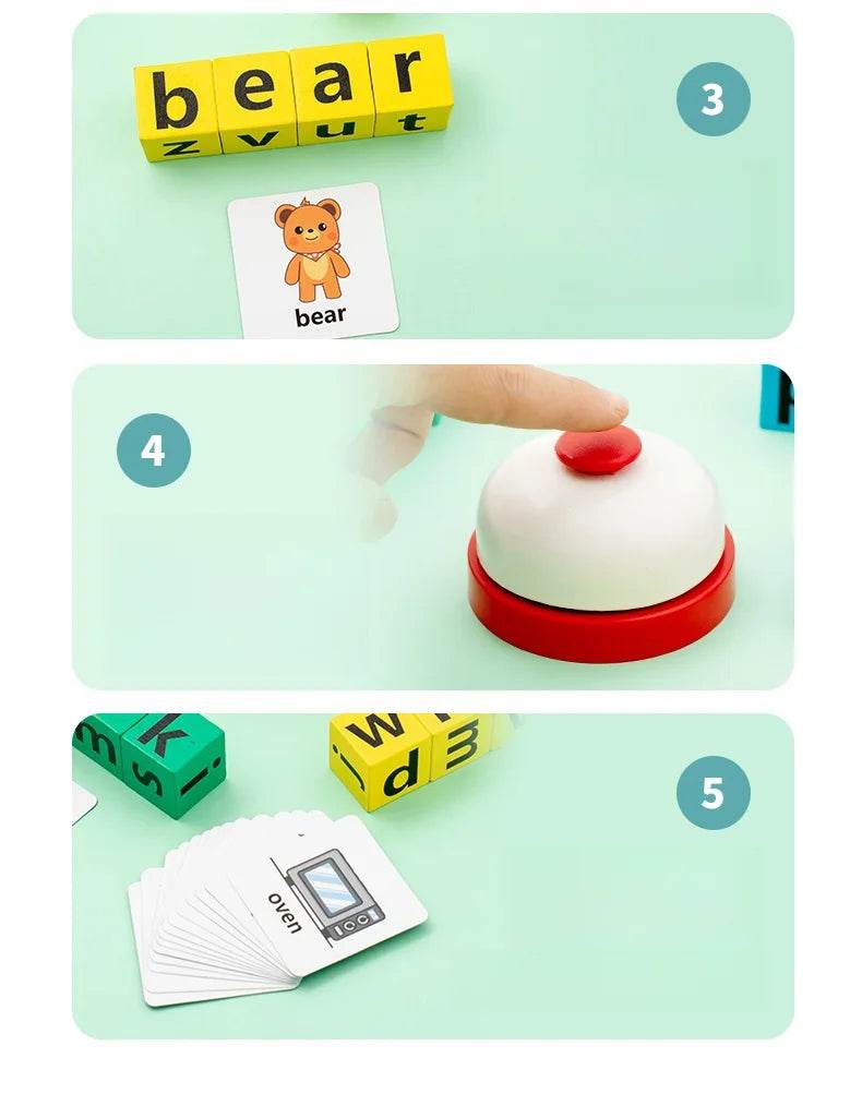 Children's English Card Montessori Wooden Letter Building Blocks Parent-Child Interaction Spelling Battle Desktop Games - ToylandEU