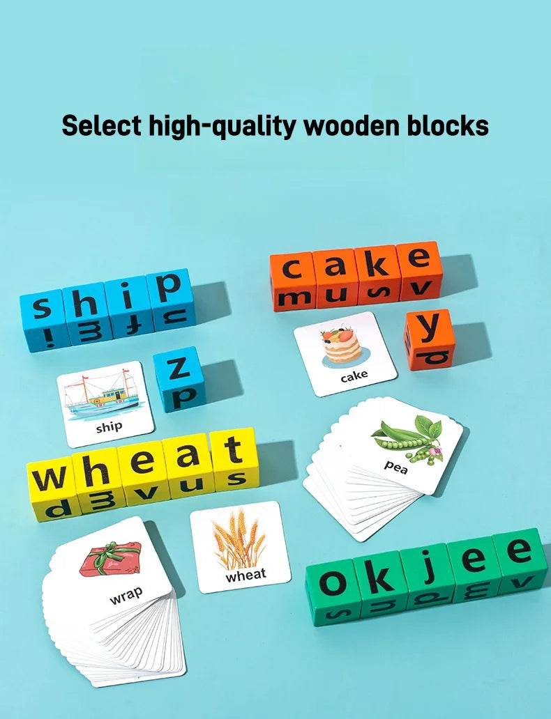 Children's English Card Montessori Wooden Letter Building Blocks Parent-Child Interaction Spelling Battle Desktop Games - ToylandEU