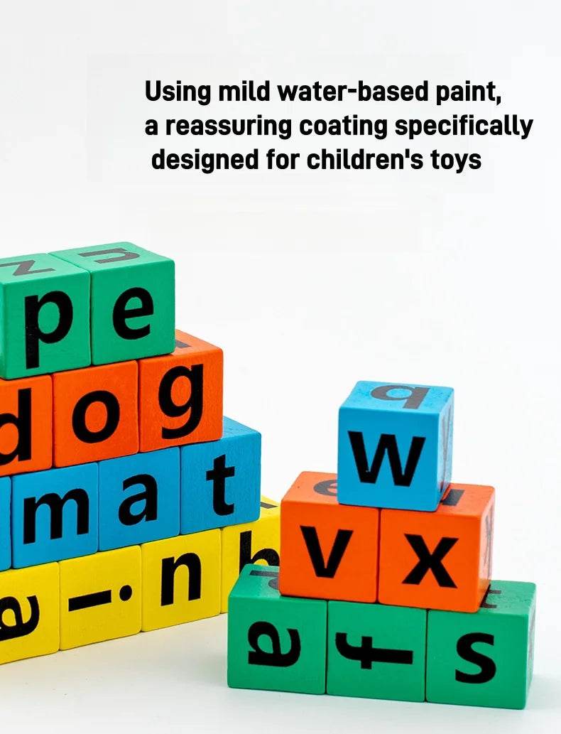 Children's English Card Montessori Wooden Letter Building Blocks Parent-Child Interaction Spelling Battle Desktop Games - ToylandEU