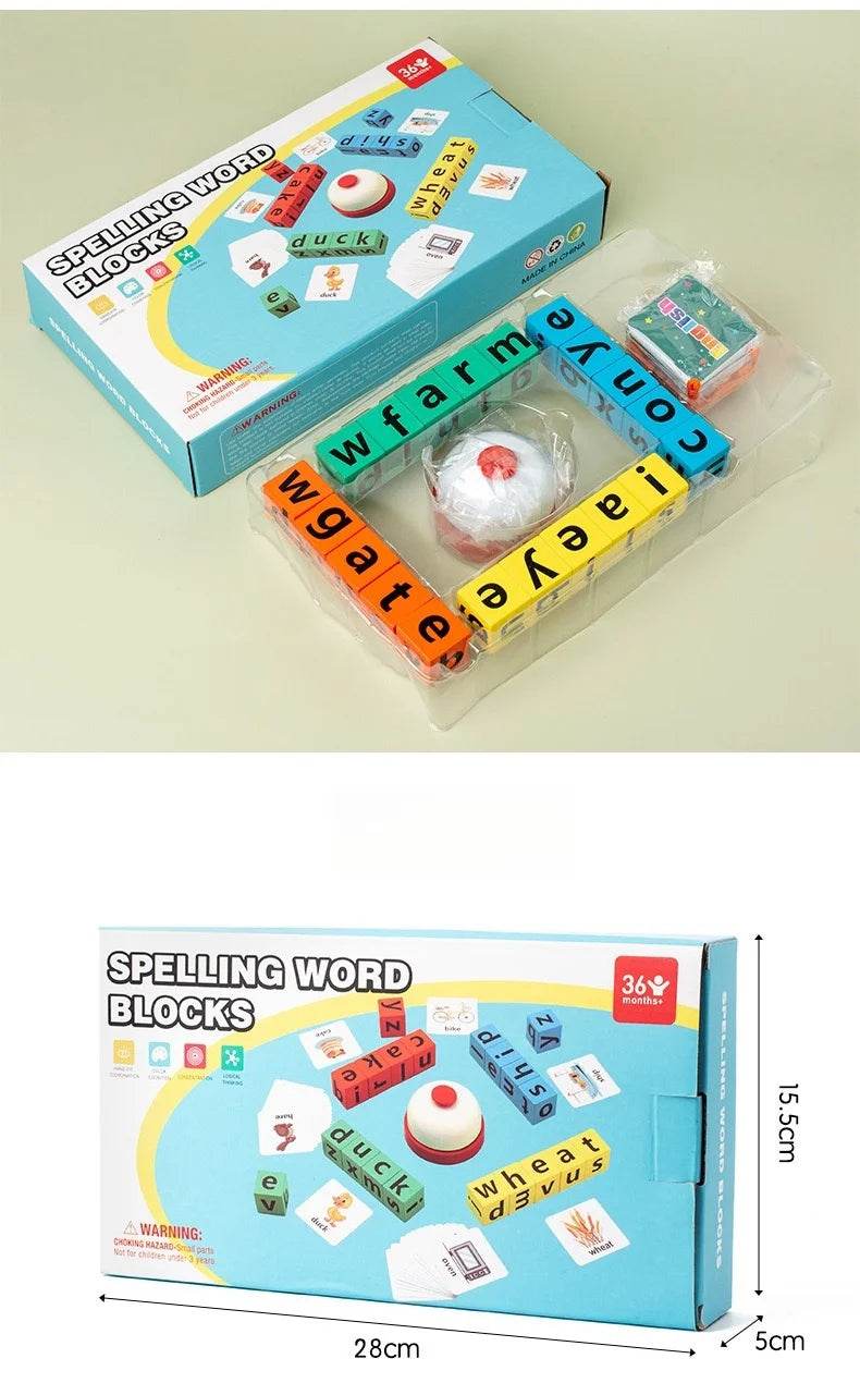 Children's English Card Montessori Wooden Letter Building Blocks Parent-Child Interaction Spelling Battle Desktop Games - ToylandEU