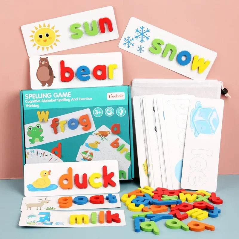 Montessori Word Puzzle Wooden Letters For Preschoolers - ToylandEU