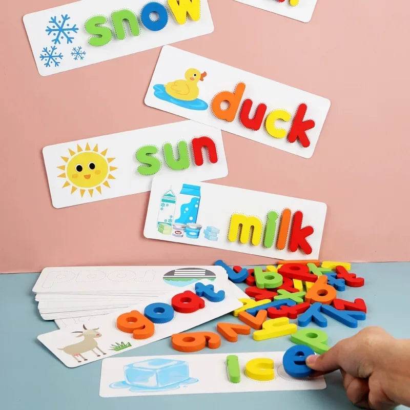 Montessori Word Puzzle Wooden Letters For Preschoolers - ToylandEU