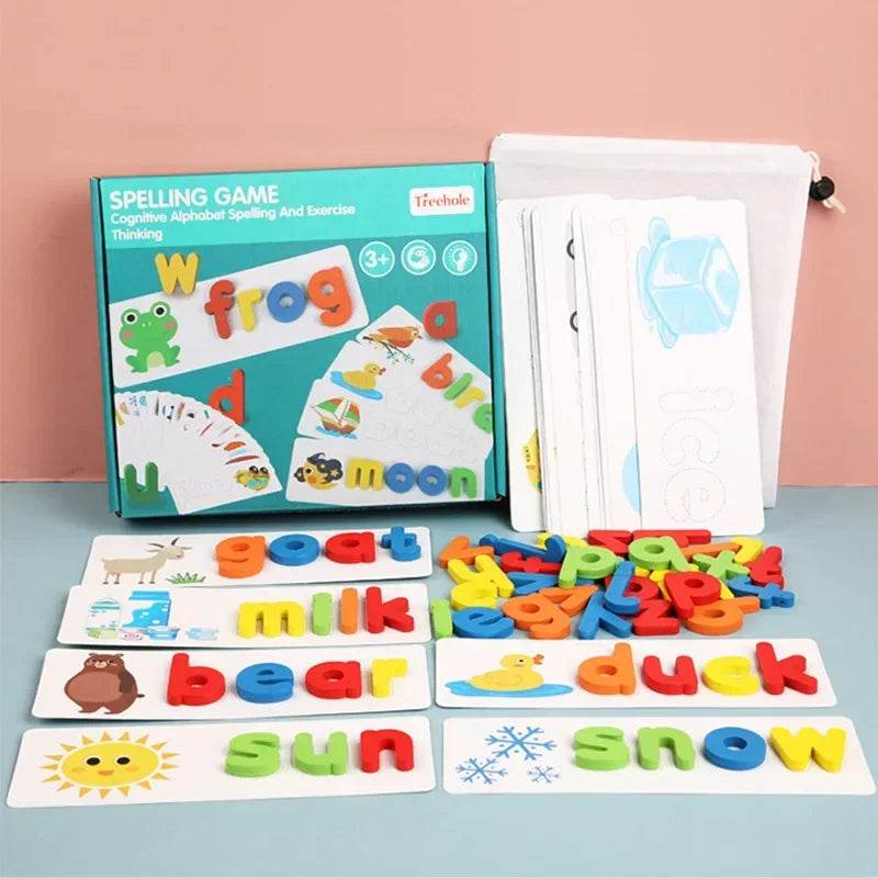 Montessori Word Puzzle Wooden Letters For Preschoolers - ToylandEU