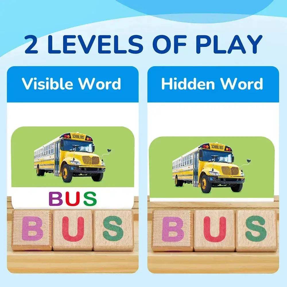 Montessori Wooden Letter Spelling Games For Kids Learning - ToylandEU