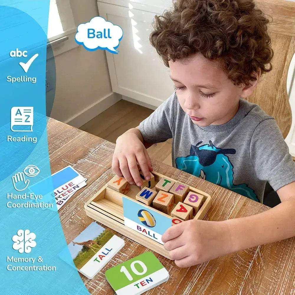 Montessori Wooden Letter Spelling Games For Kids Learning - ToylandEU