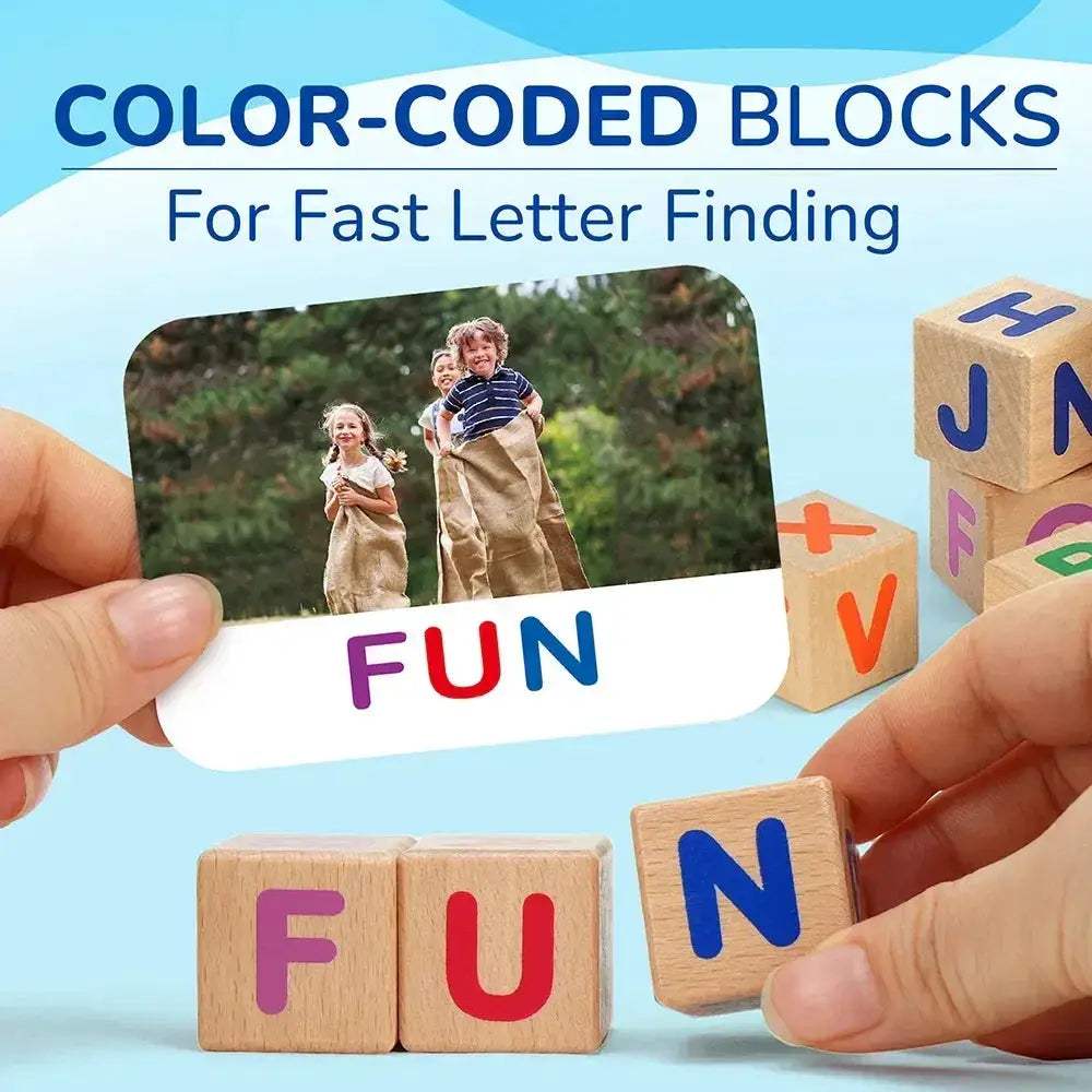 Montessori Wooden Letter Spelling Games For Kids Learning - ToylandEU
