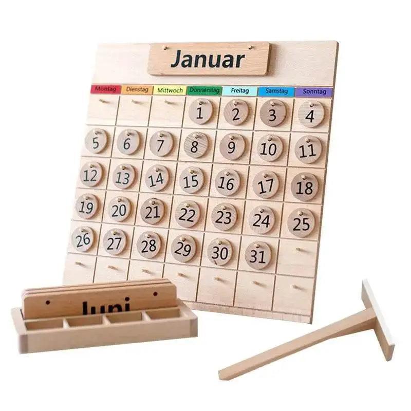  Montessori Wooden Magnetic Calendar For Kids Interactive Preschool Time Teaching Toy -  ToylandEU™
