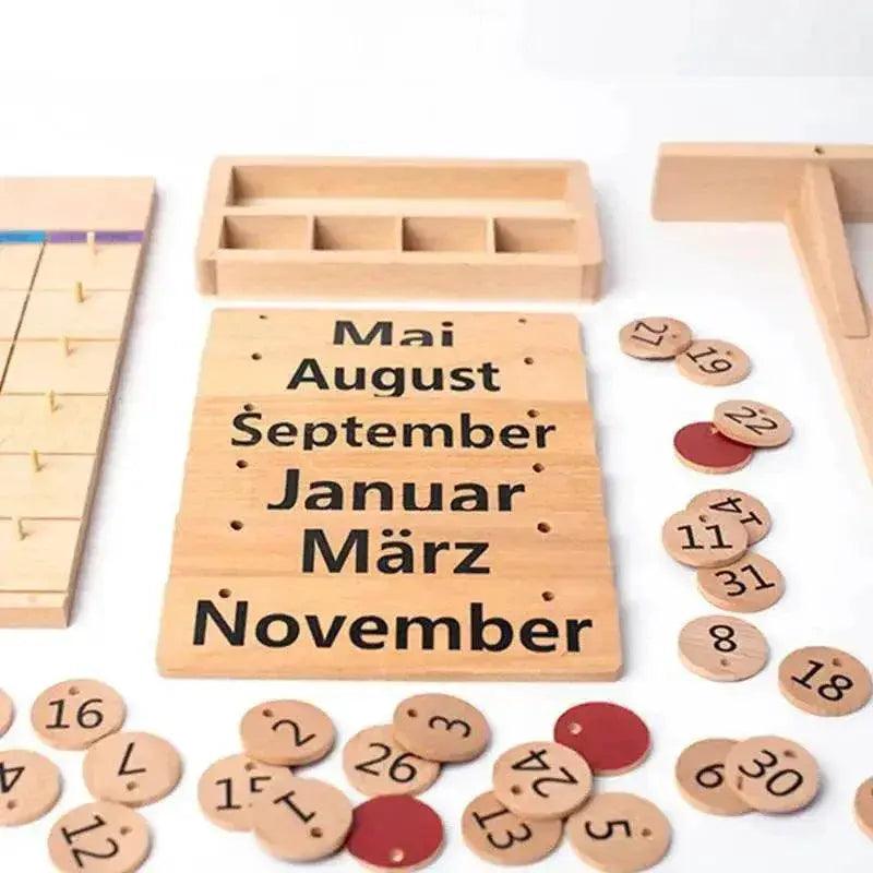 Montessori Wooden Magnetic Calendar For Kids Interactive Preschool Time Teaching Toy -  ToylandEU™