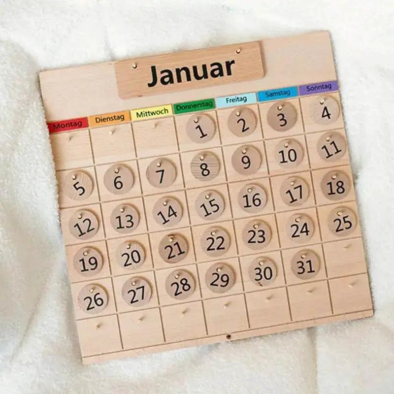  Montessori Wooden Magnetic Calendar For Kids Interactive Preschool Time Teaching Toy -  ToylandEU™