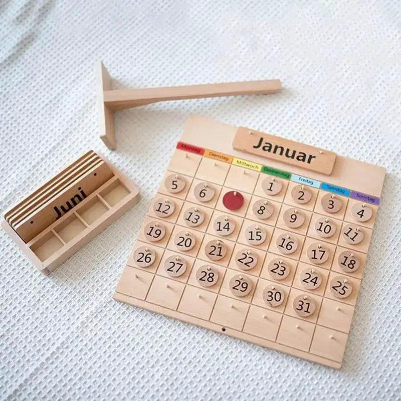  Montessori Wooden Magnetic Calendar For Kids Interactive Preschool Time Teaching Toy -  ToylandEU™