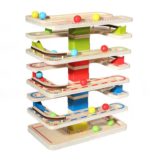 Montessori Wooden Marble Run Tower - Educational Toy for Kids - ToylandEU