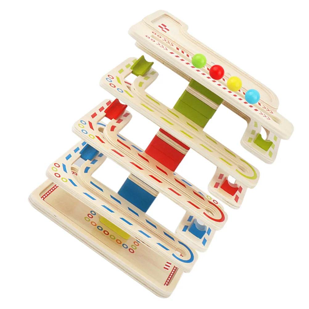 Montessori Wooden Marble Run Tower - Educational Toy for Kids - ToylandEU