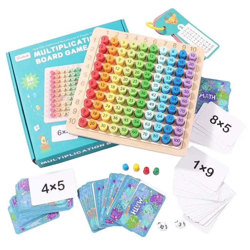 Kids Montessori Educational Wooden Toys Baby Math Toys 99 Multiplication Table Math Arithmetic Teaching Aids for Children Gifts - ToylandEU
