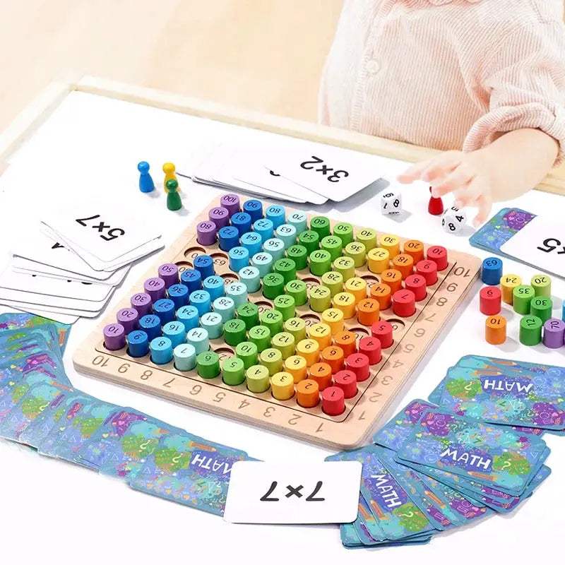 Kids Montessori Educational Wooden Toys Baby Math Toys 99 Multiplication Table Math Arithmetic Teaching Aids for Children Gifts - ToylandEU