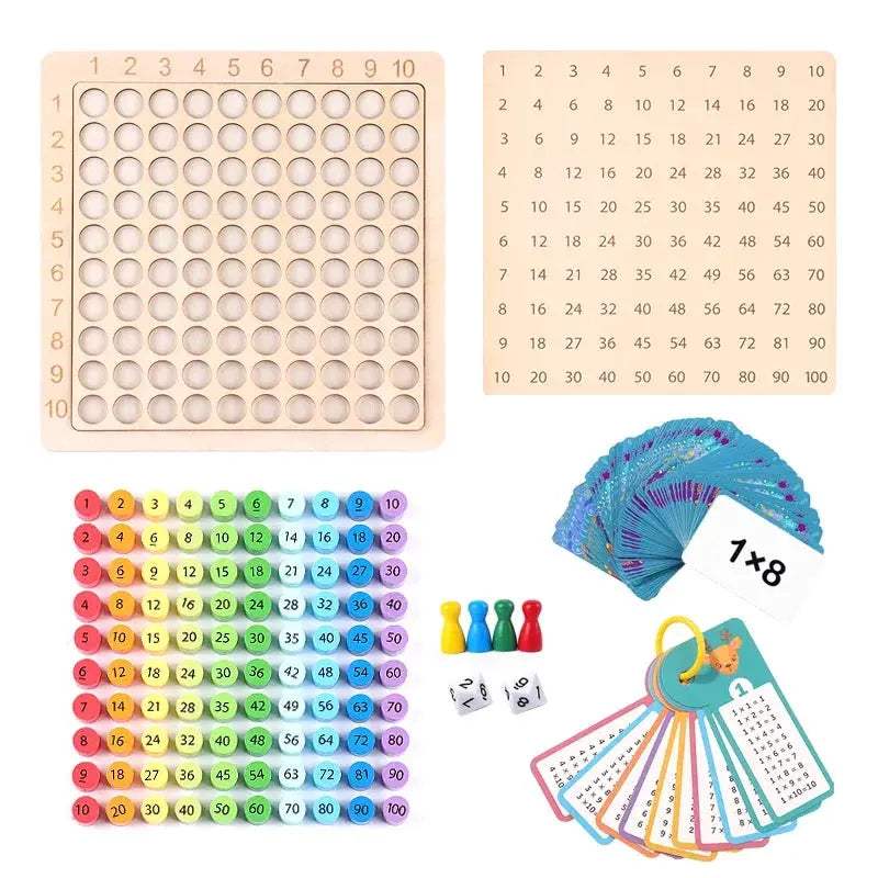 Kids Montessori Educational Wooden Toys Baby Math Toys 99 Multiplication Table Math Arithmetic Teaching Aids for Children Gifts - ToylandEU