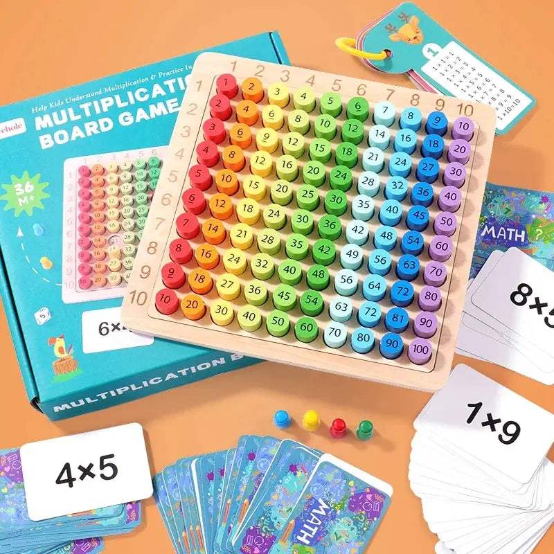 Kids Montessori Educational Wooden Toys Baby Math Toys 99 Multiplication Table Math Arithmetic Teaching Aids for Children Gifts - ToylandEU
