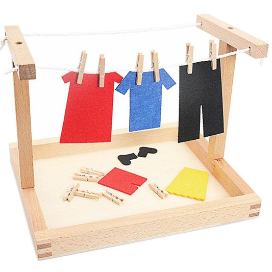 Montessori Mini Clothes Drying Frame Toy for Kids - Fun Learning Tool - ToylandEU