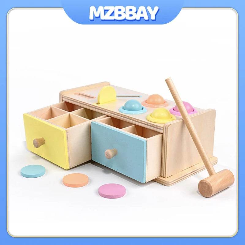 Montessori Wooden Multifunction Toys Color Spinning Coin Box Children Puzzle Sensory Early Education Game Toys Gift - ToylandEU