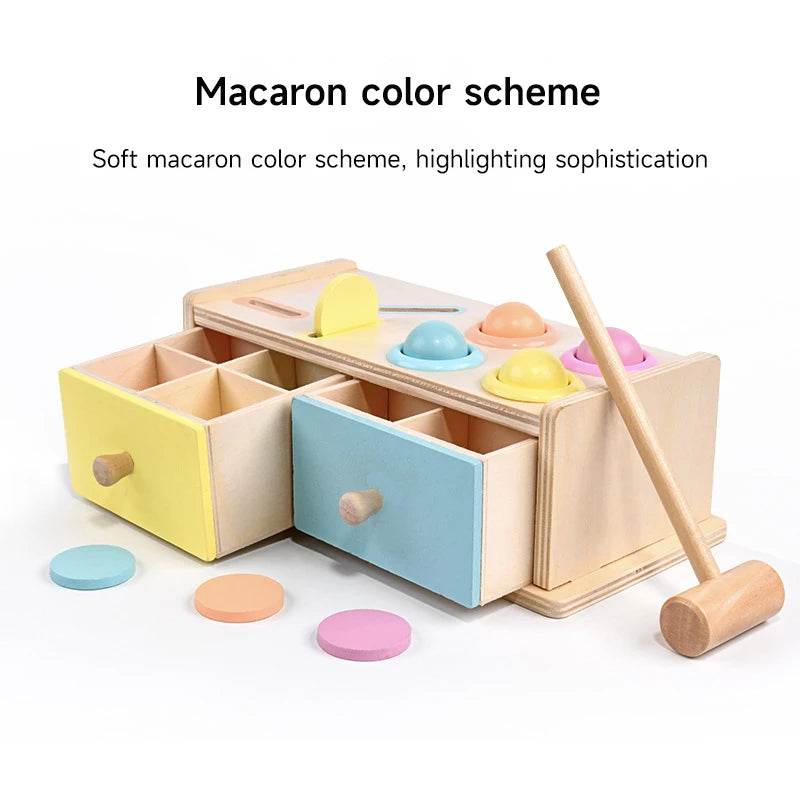 Montessori Wooden Multifunction Toys Color Spinning Coin Box Children Puzzle Sensory Early Education Game Toys Gift - ToylandEU