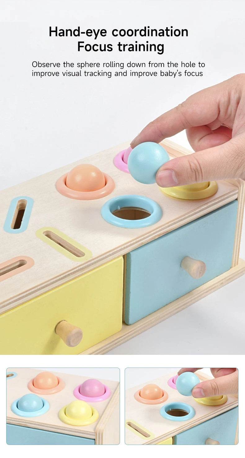 Montessori Wooden Multifunction Toys Color Spinning Coin Box Children Puzzle Sensory Early Education Game Toys Gift - ToylandEU
