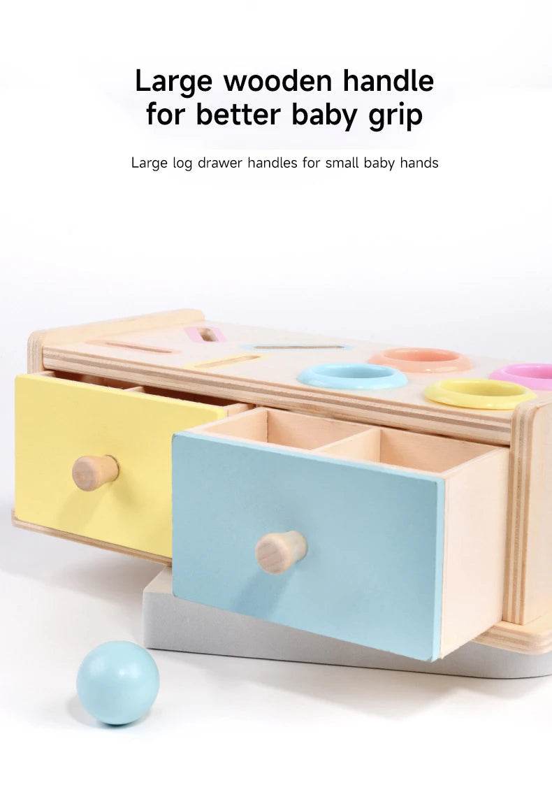 Montessori Wooden Multifunction Toys Color Spinning Coin Box Children Puzzle Sensory Early Education Game Toys Gift - ToylandEU