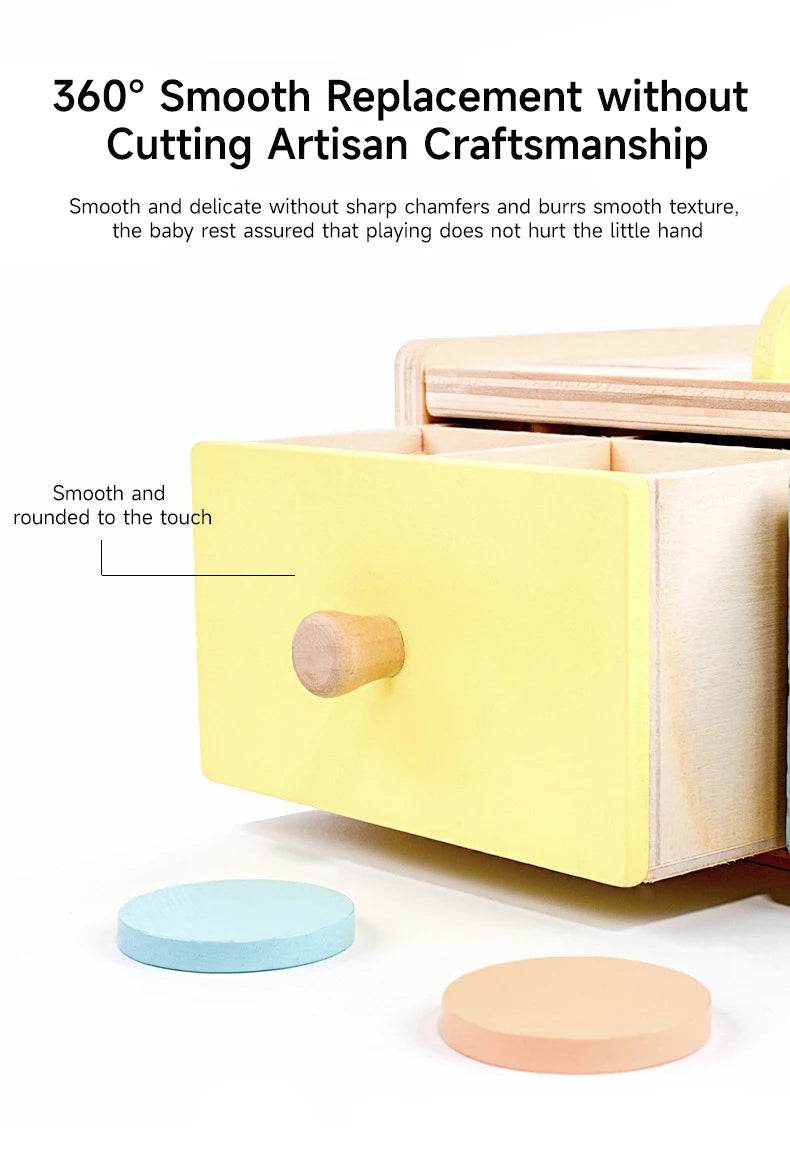 Montessori Wooden Multifunction Toys Color Spinning Coin Box Children Puzzle Sensory Early Education Game Toys Gift - ToylandEU