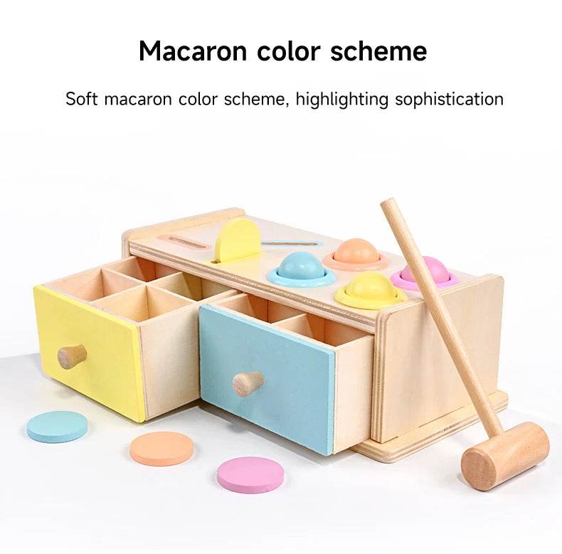 Montessori Wooden Multifunction Toys Color Spinning Coin Box Children Puzzle Sensory Early Education Game Toys Gift - ToylandEU
