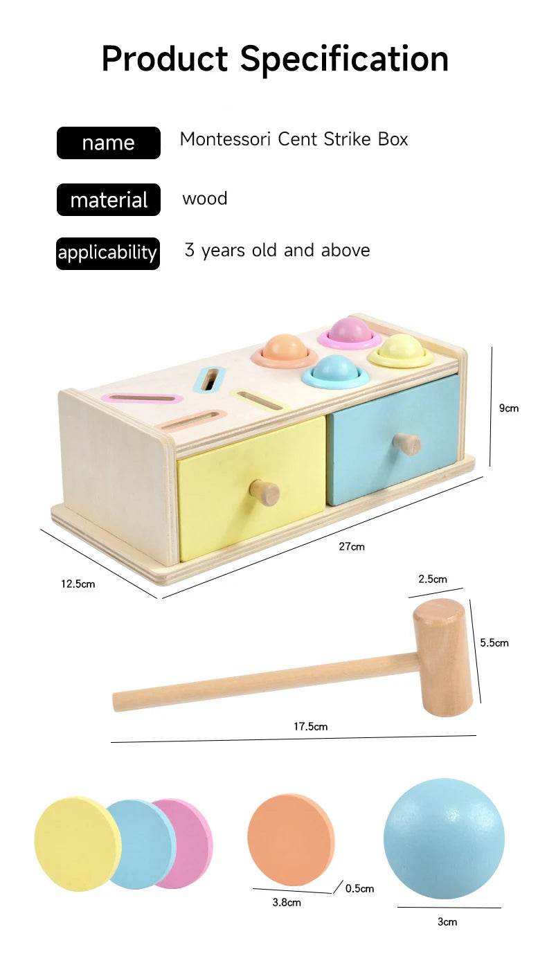 Montessori Wooden Multifunction Toys Color Spinning Coin Box Children Puzzle Sensory Early Education Game Toys Gift - ToylandEU