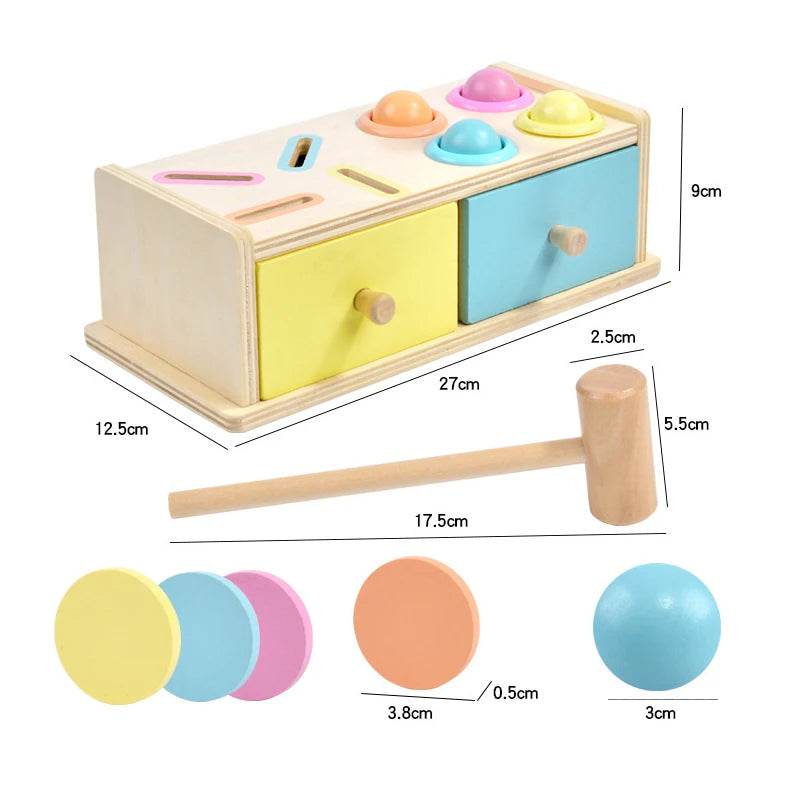 Montessori Wooden Multifunction Toys Color Spinning Coin Box Children Puzzle Sensory Early Education Game Toys Gift - ToylandEU