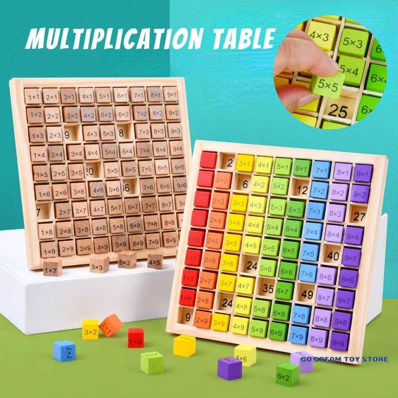 Montessori Educational Wooden Toys for Children Baby Toys 99 Multiplication Table Preschool Math Arithmetic Teaching Aids Gift - ToylandEU