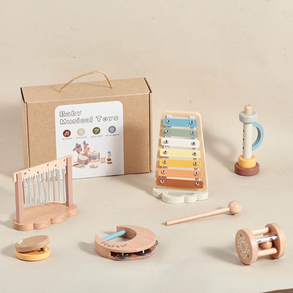 Children Montessori Instruments Toys Wooden Parent Child Interaction Puzzle Early Education Sound Cognition Music Festival Gifts - ToylandEU