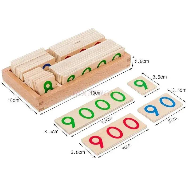 Montessori Wooden Number Cards 1 Through 9000 For Early Learning - ToylandEU