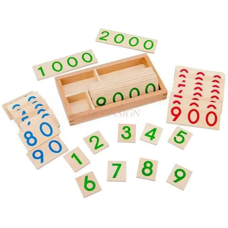Montessori Wooden Number Cards 1 Through 9000 For Early Learning - ToylandEU