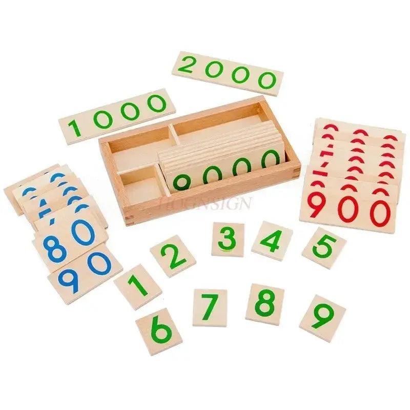  Montessori Wooden Number Cards 1 Through 9000 Non Toxic -  ToylandEU™