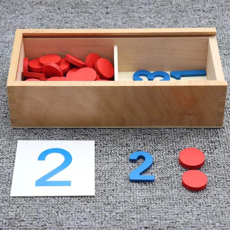 Montessori Wooden Numbers One Through Nine Thousand Educational Cards Preschool - ToylandEU