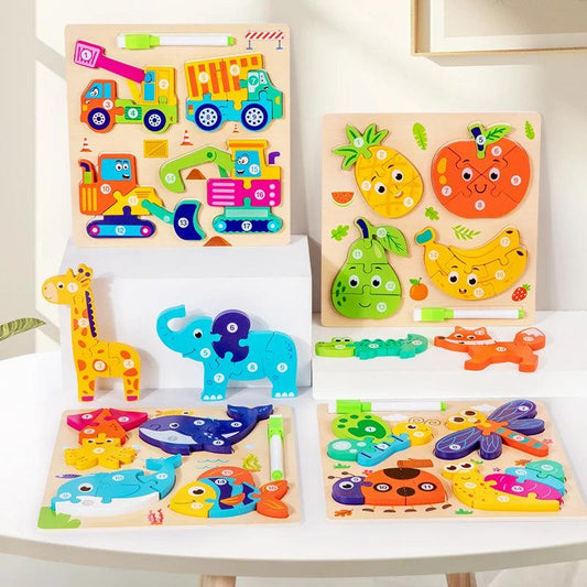  Montessori Wooden Puzzle | 3D Animals | Toylandeu™ 