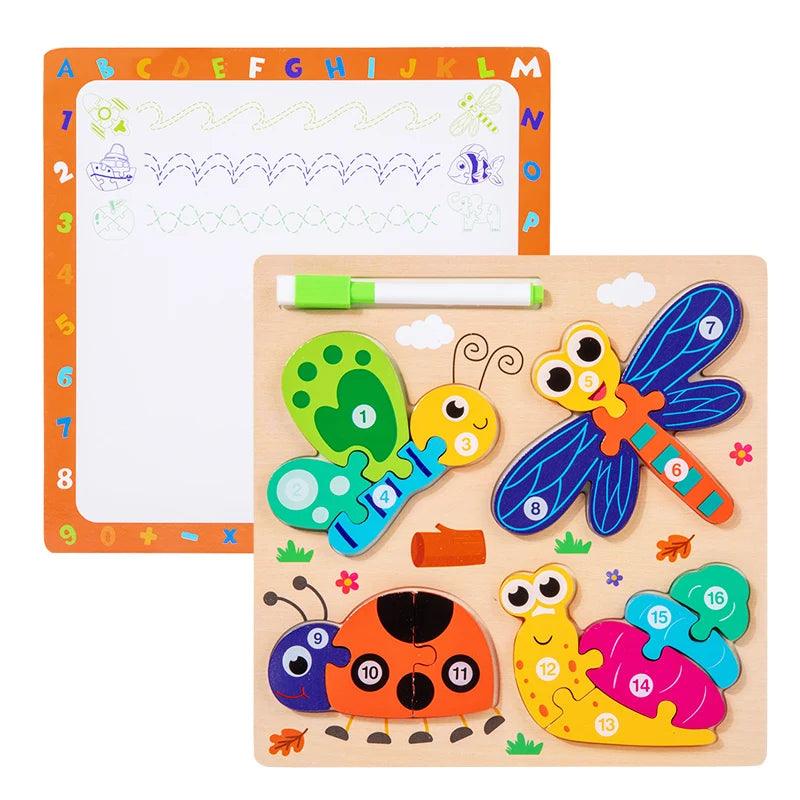  Montessori Wooden Puzzle | 3D Animals | Toylandeu™ 