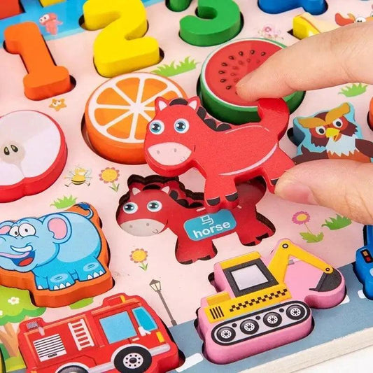  Montessori Wooden Puzzle Board Counting Durable -  ToylandEU™