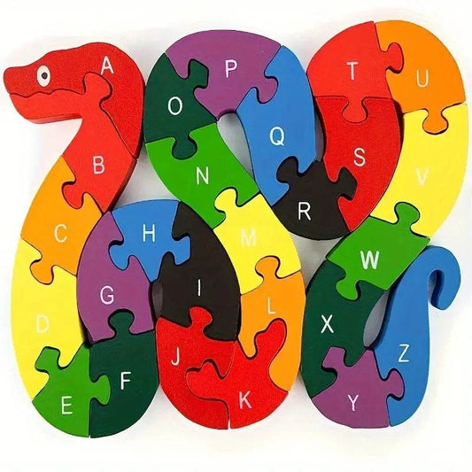 Montessori Children's Wooden Puzzle Toy 26 English Alphabet Number Animal Shapes Educational Toys for Boys and Girls Gift - ToylandEU