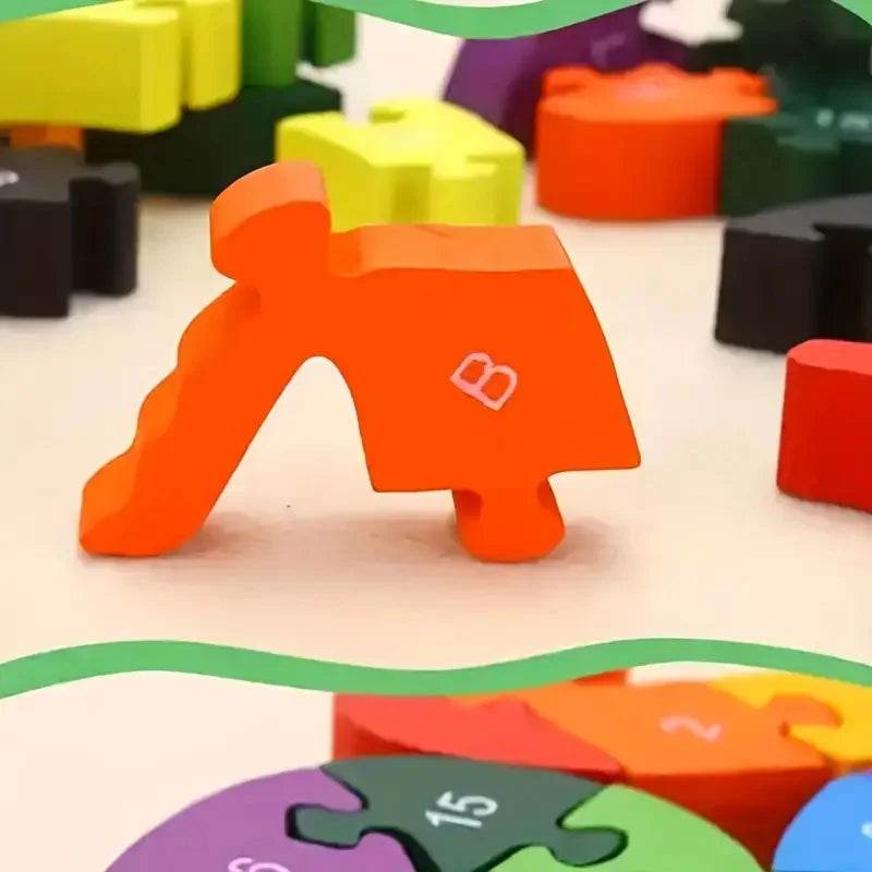 Montessori Children's Wooden Puzzle Toy 26 English Alphabet Number Animal Shapes Educational Toys for Boys and Girls Gift - ToylandEU
