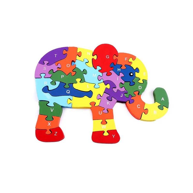 Montessori Children's Wooden Puzzle Toy 26 English Alphabet Number Animal Shapes Educational Toys for Boys and Girls Gift - ToylandEU