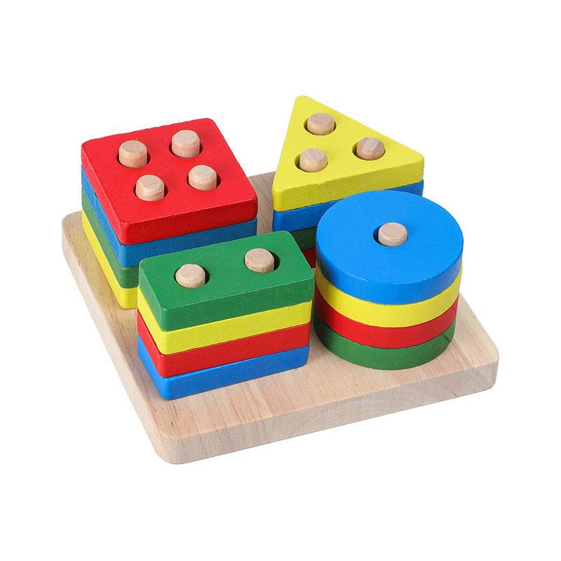 Interactive Montessori Wooden Rainbow Rattles: Fun & Educational Toy for Kids - ToylandEU
